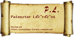 Paleszter Lóránt névjegykártya